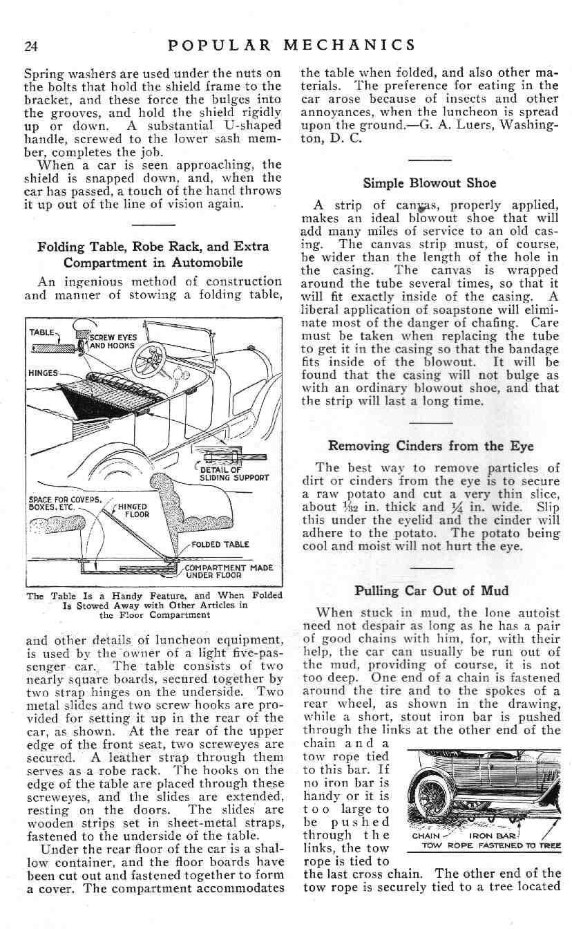 1924 Popular Mechanics Auto Tourist Handbook Page 14